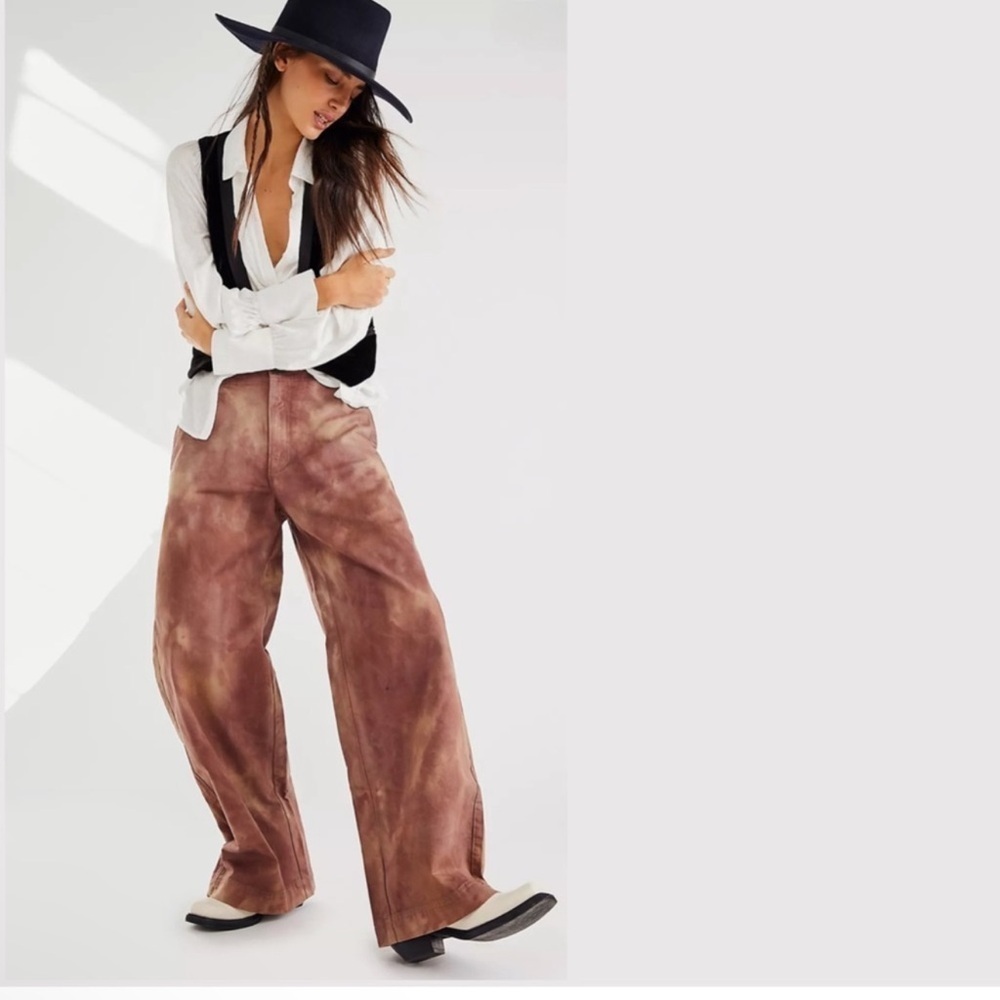 Free People Dream Bigger Low Slung Straight Pants Size 8